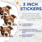 (3 Pack) Pitbull Dog Decals - Puppy Stickers - Laptop Decal - 3 Inches On Longest Side - Easy Peel & Apply - Made in USA - 3MCS8590