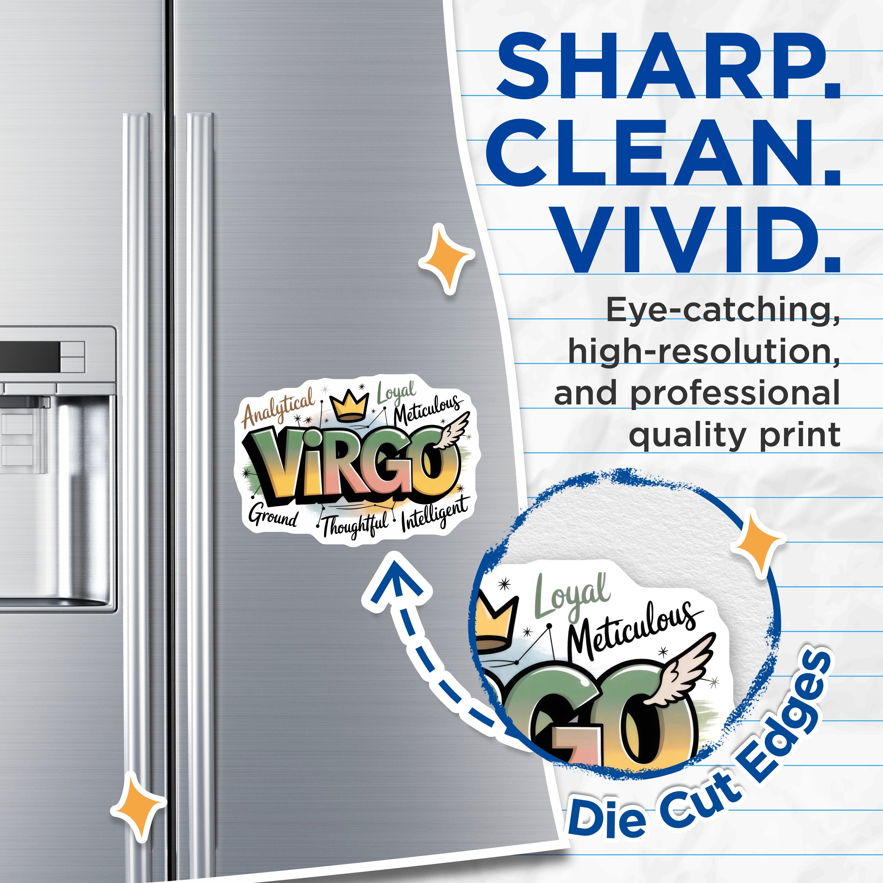 (2 Pack) Virgo Zodiac Magnets - Virgo Traits Horoscope - August September Astrology Sign Decor - 5 Inches On Longest Side - Thick Durable Magnet - Made in USA - MAG39139