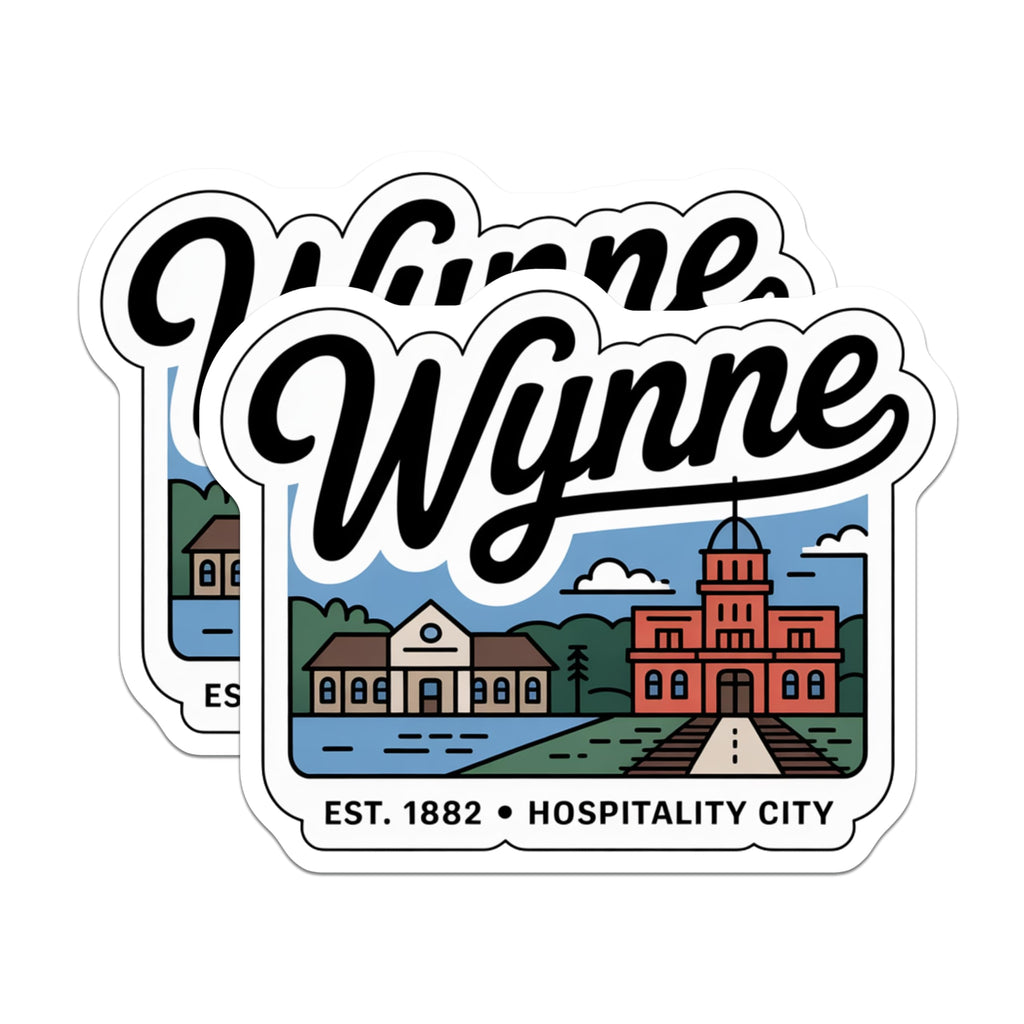 (2 Pack) Wynne Arkansas Magnets - Hospitality City Decor - Souvenir Magnets - 5" On Longest Side - Premium Magnet - for Cars, Refrigerators, Toolboxes, Lockers - Made in USA - MAG18922
