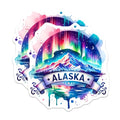 (2 Pack) Alaska Stickers - Aurora Borealis Decal - Vibrant Mountain Landscape Sticker - 5" On Longest Side - Sticks to Smooth Flat Surfaces - Made in USA - BMCS6798