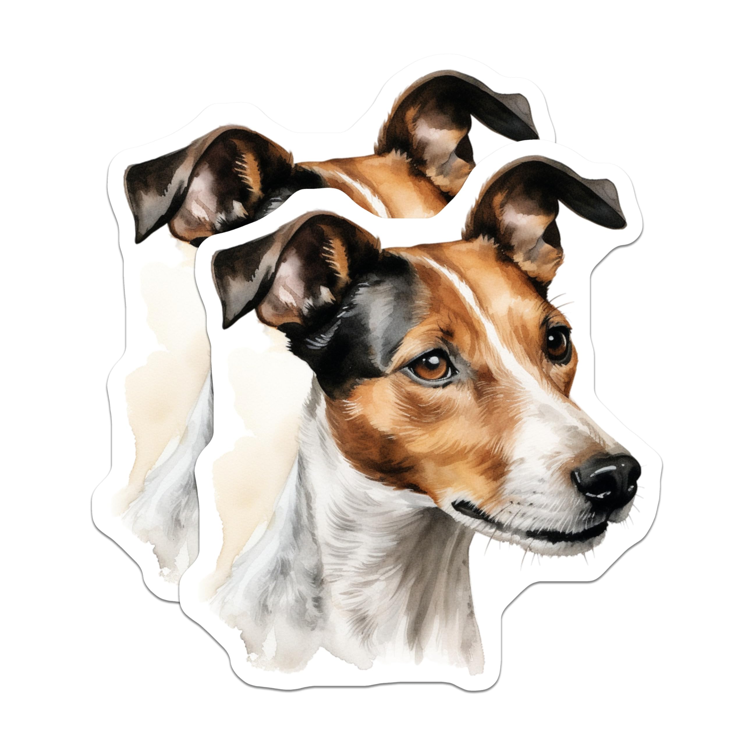 (2 Pack) Jack Russell Terrier Magnets - Watercolor Dog Art - Pet Lover Refrigerator Magnets for Dog Moms Dads - 5 Inches On Longest Side - Thick Durable Magnet - Made in USA - MAG30994