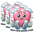 (3 Pack) Heart Decals - Self Love Social Club - Cute Laptop Decals - 3 Inches On Longest Side - Easy Peel & Apply - Made in USA - 3MCS6278
