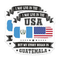 (2 Pack) Guatemala Roots Stickers - USA Patriotic - Cultural Heritage - 5" On Longest Side - Sticks to Smooth Flat Surfaces - Made in USA - BMCS5774