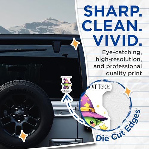(2 Pack) and for My Next Trick Stickers - Cute Wizard Design - Funny Quote Stickers - 5" On Longest Side - Sticks to Smooth Flat Surfaces - Made in USA - BMCS9677