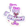 (2 Pack) It's OK to Be Different Stickers - Inspirational Quote - Positive Message Decals - 5" On Longest Side - Sticks to Smooth Flat Surfaces - Made in USA - BMCS7108