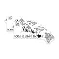 (2 Pack) Hawaii Home is Where The Heart is Stickers - Travel Decal - 5" On Longest Side - Sticks to Smooth Flat Surfaces - Made in USA - BMCS9057 - BMCS9057