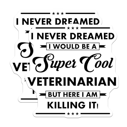 (2 Pack) Veterinarian Stickers - Funny Veterinarian Quote - Inspirational Vet - 5" On Longest Side - Sticks to Smooth Flat Surfaces - Made in USA - BMCS6318