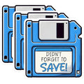(3 Pack) Floppy Disk Decals - Retro Tech Stickers - Save Icon - Laptop Decals - 3 Inches On Longest Side - Easy Peel & Apply - Made in USA - 3MCS6185