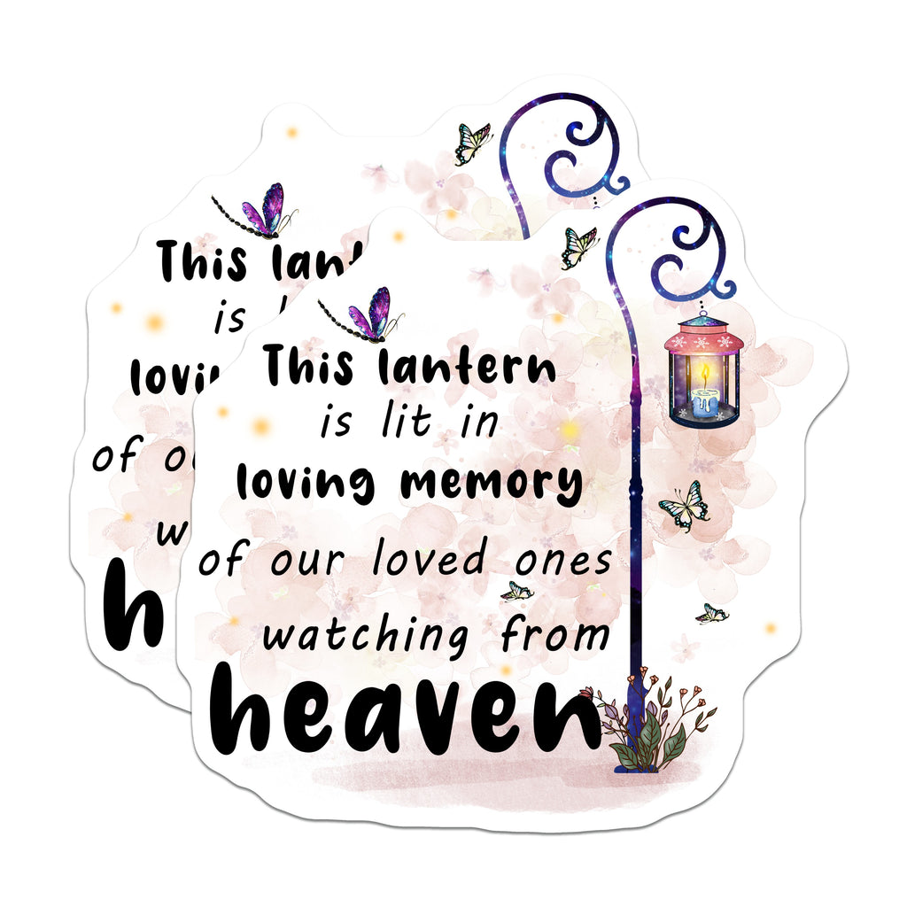 (2 Pack) Loving Memory Magnets - Remembrance Lantern Art - Sympathy Condolence Support - 5 Inches On Longest Side - Thick Durable Magnet - Made in USA - MAG39006