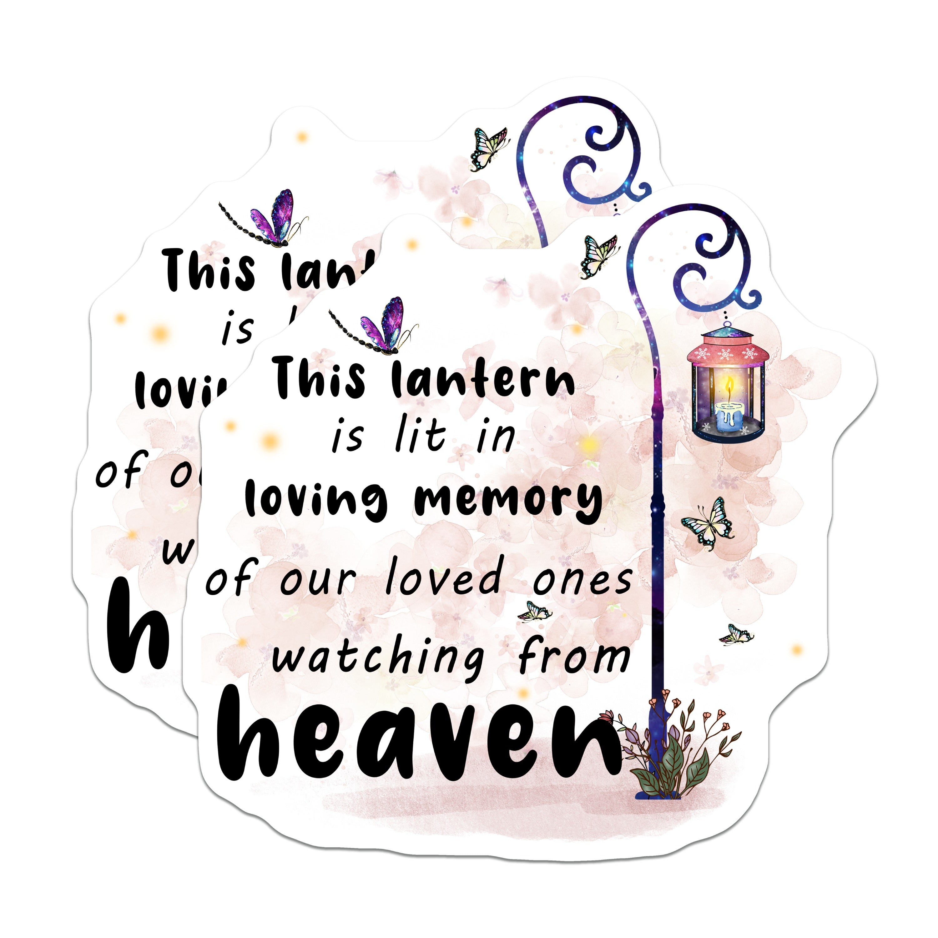 (2 Pack) Loving Memory Magnets - Remembrance Lantern Art - Sympathy Condolence Support - 5 Inches On Longest Side - Thick Durable Magnet - Made in USA - MAG39006