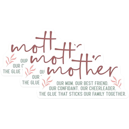 (3 Pack) Mother Quote Decals - Best Friend - Family Love Stickers- 3 Inches On Longest Side - Easy Peel & Apply - Made in USA - 3MCS5462