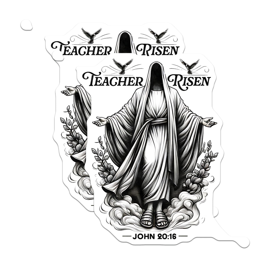 (2 Pack) Teacher Risen Magnets - Jesus Resurrection - John 20:16 Christian Faith Display - 5 Inches On Longest Side - Thick Durable Magnet - Made in USA - MAG23398