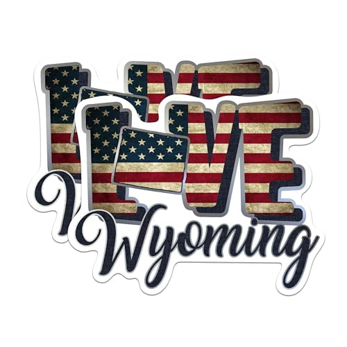 (2 Pack) Wyoming Love State Magnets - WY State USA Flag - Choose from 50 States - 5" On Longest Side - Premium Magnet - for Cars, Refrigerators, Toolboxes, Lockers - Made in USA - MAG1456
