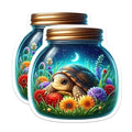 (2 Pack) Terrarium Decor Magnet - Cute Turtle - Animal Lovers - Turtle Lovers - 5" On Longest Side - Sticks to Smooth Flat Surfaces - Made in USA - MAG9376