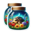 (2 Pack) Terrarium Decor Magnet - Cute Turtle - Animal Lovers - Turtle Lovers - 5" On Longest Side - Sticks to Smooth Flat Surfaces - Made in USA - MAG9376