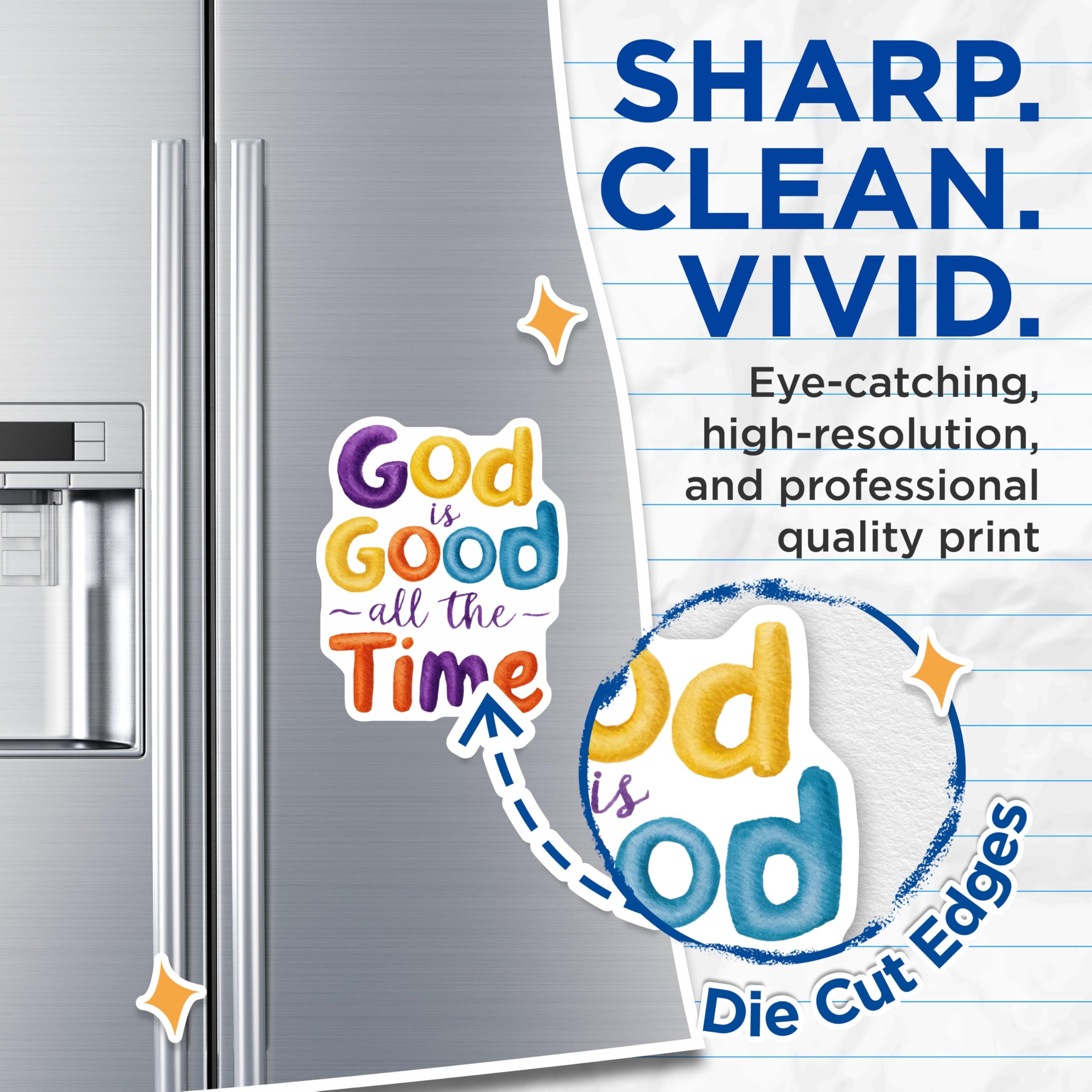 (2 Pack) God is Good Magnets - Religious Saying Magnet - Inspirational Fridge Magnets - 5" On Longest Side - Premium Magnet - for Cars, Refrigerators, Toolboxes, Lockers - Made in USA - MAG14999