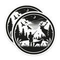 (2 Pack) Hunter Dog Deer Magnets - Forest Wilderness Nature Decor - Outdoor Adventure Cabin Refrigerator - 5 Inches On Longest Side - Thick Durable Magnet - Made in USA - MAG22433