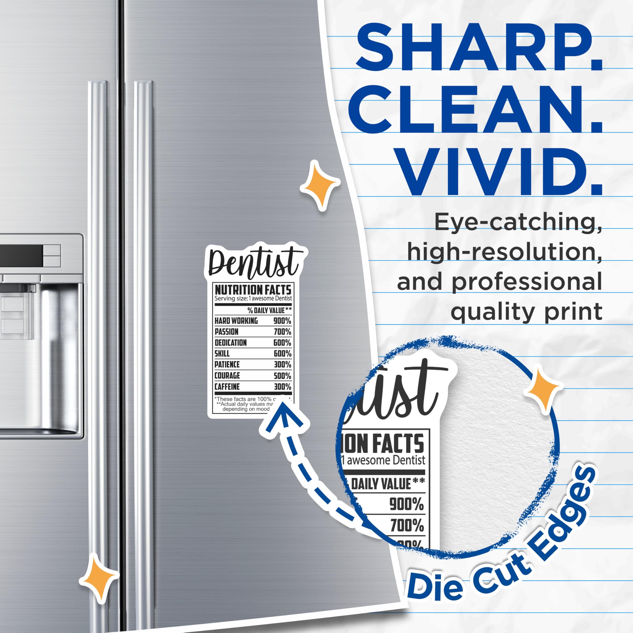 (2 Pack) Dentist Magnets - Funny Nutrition Facts - Dental Office Decor - 5" On Longest Side - Premium Magnet - for Cars, Refrigerators, Toolboxes, Lockers - Made in USA - MAG15992