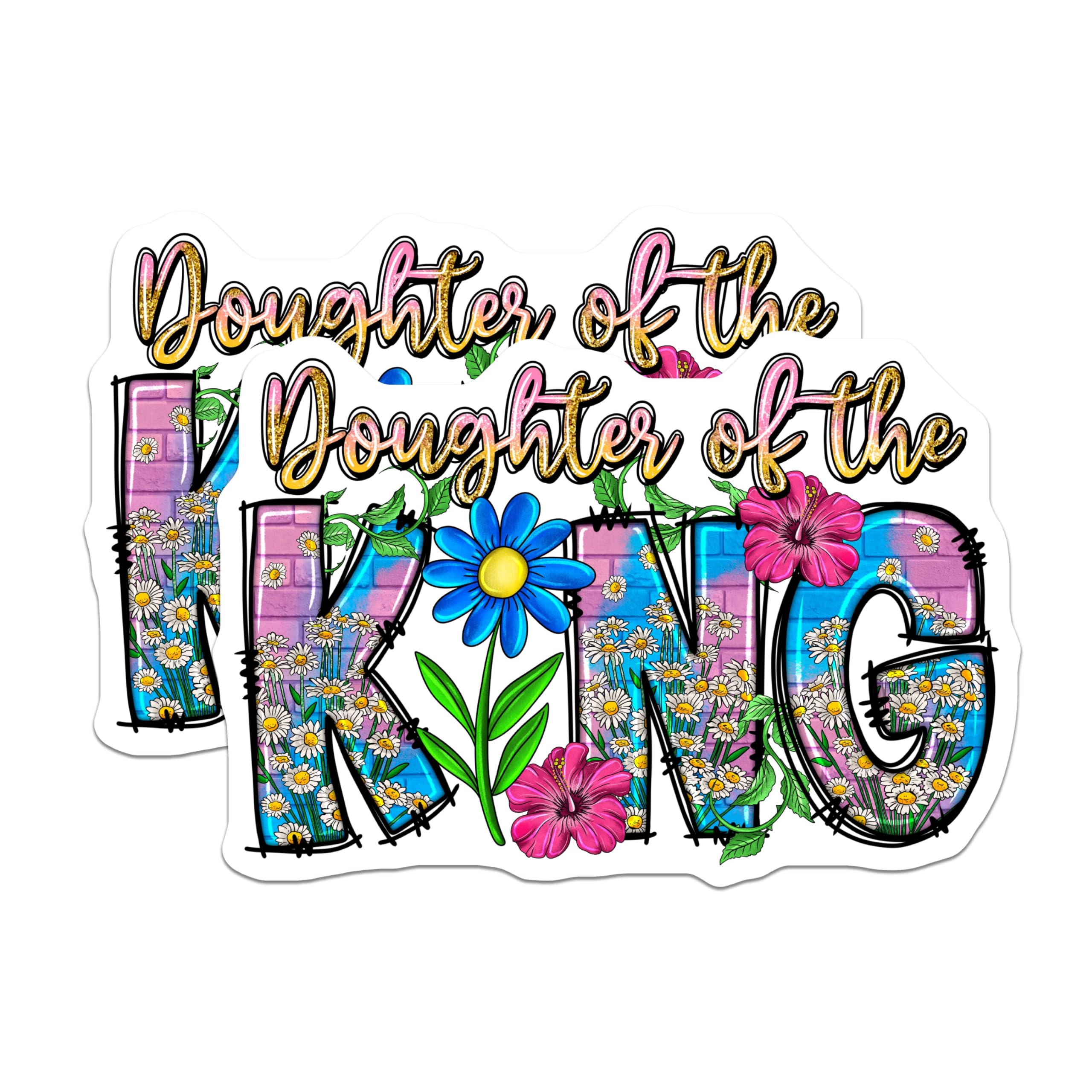 (2 Pack) Daughter of the King Magnets - Faith Based Decor - Inspirational Christian Art - 5 Inches On Longest Side - Thick Durable Magnet - Made in USA - MAG27676