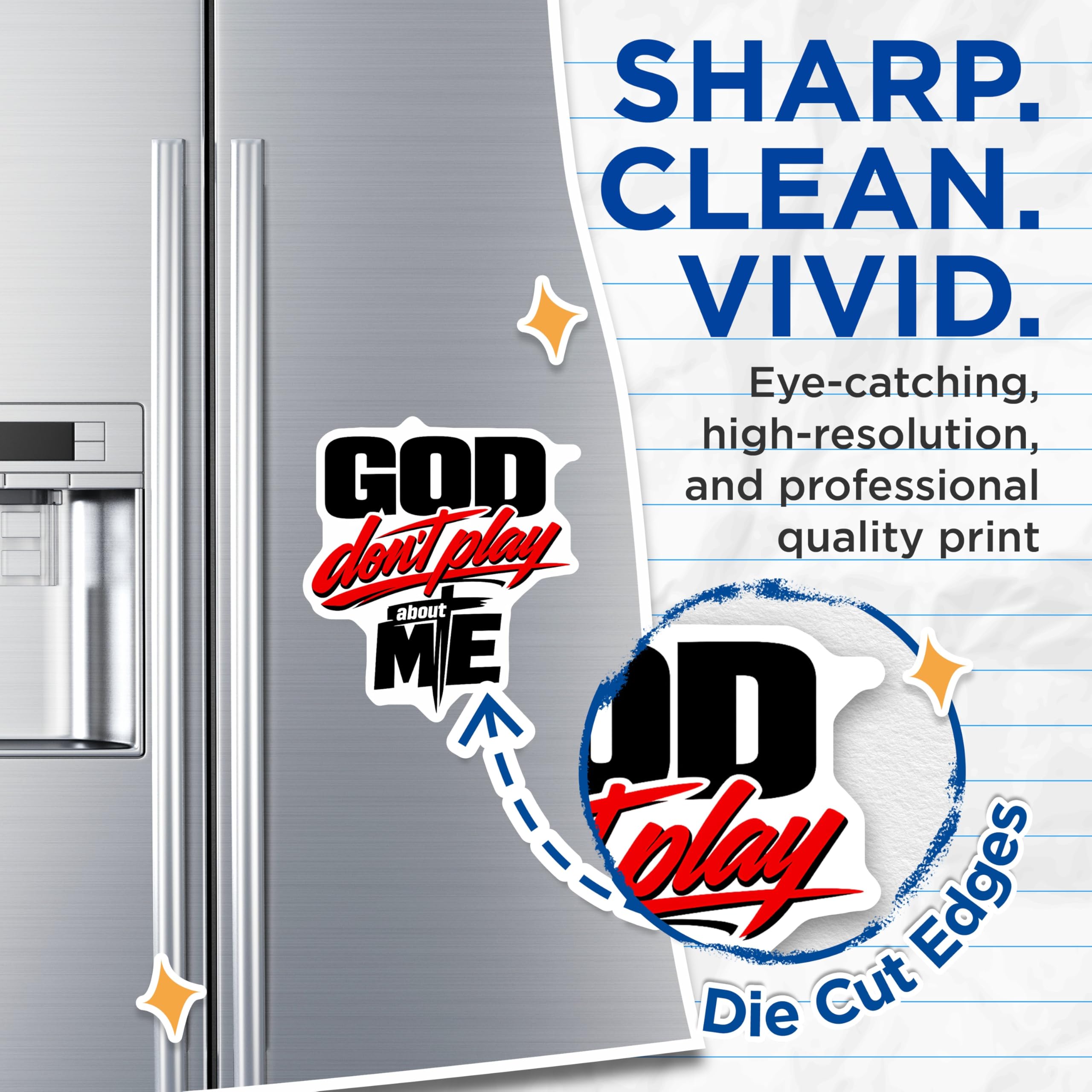 (2 Pack) Faith Magnets - Christian Message - Divine Protection - 5 Inches On Longest Side - Thick Durable Magnet - Made in USA - MAG22427