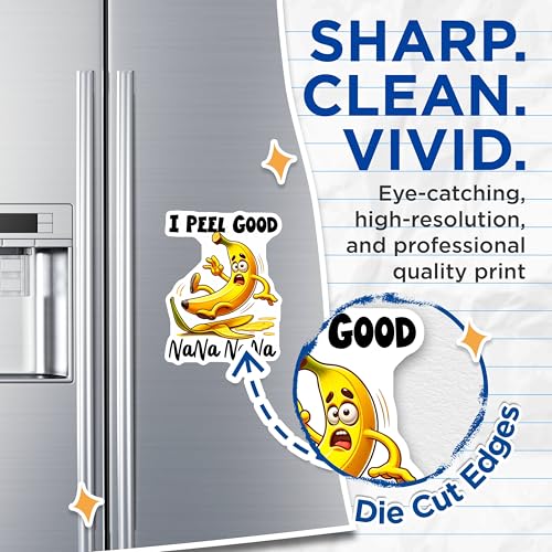 (2 Pack) I Peel Good a a Magnets Magnets - Funny Baa - Humorous Baa Art - 5" On Longest Side - Made in USA - Sticks to Refrigerators & Metal Surfaces - MAG8781