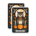 (2 Pack) Enchanting Owl Magnets - Mystical Halloween Moon Decor - Spooky Pumpkin Jack O Lantern Art for Fridge Kitchen Locker - 5 Inches On Longest Side - Thick Durable Magnet - Made in USA - MAG22683