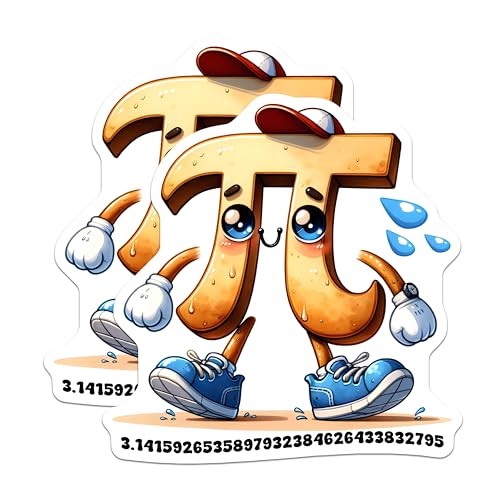 (2 Pack) Cute Pi Number Stickers - Math Nerd Decal - Geeky and Fun Pack - 5" On Longest Side - Sticks to Smooth Flat Surfaces - Made in USA - BMCS8158