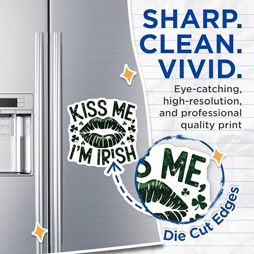 (2 Pack) Kiss Me I'm Irish Magnets - St Patrick's Day Decor - Irish Pride - Luck of The Irish - 5" On Longest Side - for Cars, Fridges, Toolboxes - Made in USA - MAG6855
