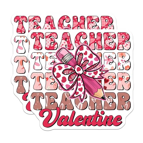 (2 Pack) Teacher Valentine Magnets - Teacher Appreciation - Valentine's Day Classroom Decor - 5" On Longest Side - for Cars, Fridges, Toolboxes - Made in USA - MAG7649
