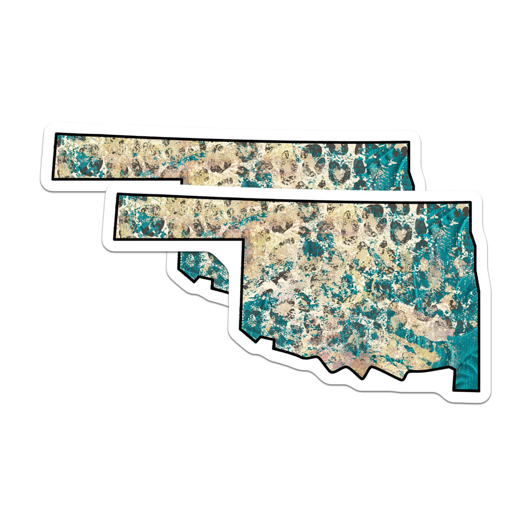 (2 Pack) Oklahoma State Map Magnets - Abstract Art Magnets - State Pride Souvenir - 5" On Longest Side - Premium Magnet - for Cars, Refrigerators, Toolboxes, Lockers - Made in USA - MAG17371