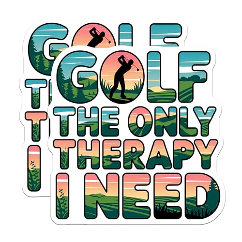 (2 Pack) Golf The Only Therapy I Need Magnets - Golf Lover - Funny Golf Saying - Golf Addict - Golfer Magnet - 5" On Longest Side - for Cars, Fridges, Toolboxes - Made in USA - MAG4209