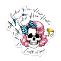 (2 Pack) Badass Hair Hustler Magnets - Skull with Pink Hair - Funny Hair Stylist Decor - Hairdresser Accessories - 5" On Longest Side - for Cars, Fridges, Toolboxes - Made in USA - MAG7572