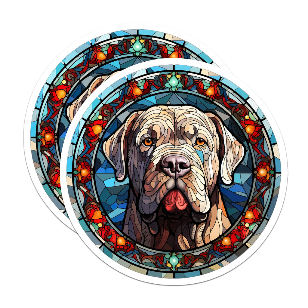 (2 Pack) Stained Glass Dog Magnets - Mastiff Pet Portrait - Artistic Fridge Decor for Dog Owners - 5 Inches On Longest Side - Thick Durable Magnet - Made in USA - MAG30022