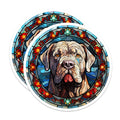 (2 Pack) Stained Glass Dog Magnets - Mastiff Pet Portrait - Artistic Fridge Decor for Dog Owners - 5 Inches On Longest Side - Thick Durable Magnet - Made in USA - MAG30022