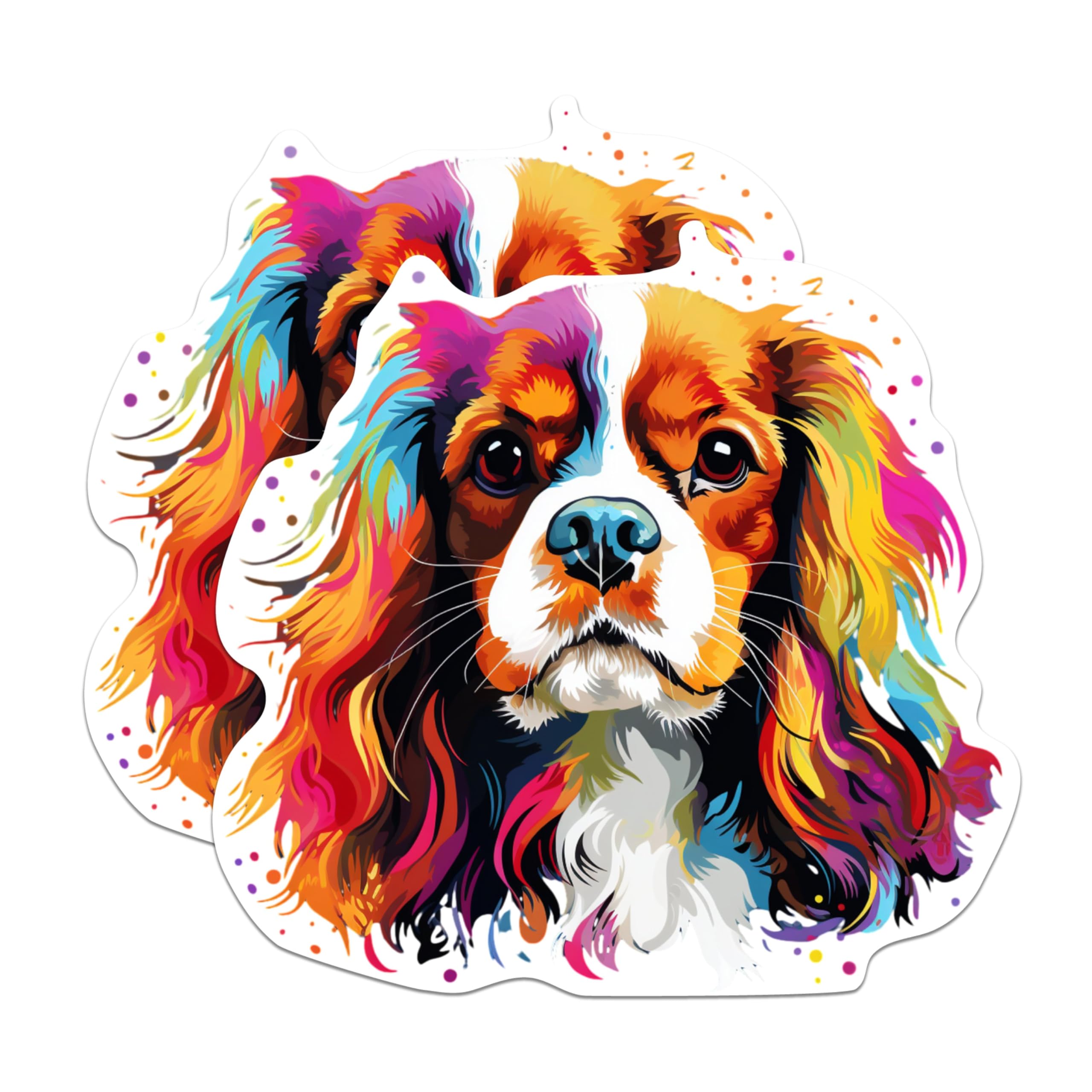 (2 Pack) Cavalier King Charles Spaniel Dog Breed Magnets - 5 Inches On Longest Side - Choose from Over 100 Dog Breeds - for Cars, Refrigerators, Toolboxes - Made in USA - MAG1821