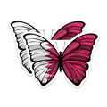 (2 Pack) Qatar Flag Butterfly Magnets - National Pride Souvenir - Fridge Decor Collectibles - 5" On Longest Side - Premium Magnet - for Cars, Refrigerators, Toolboxes, Lockers - Made in USA - MAG18344