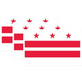 (3 Pack) District of Columbia Decals - DC Flag Decals - American City Pride - 3 Inches On Longest Side - Easy Peel & Apply - Made in USA - 3MCS0219