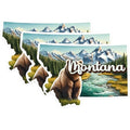 (3 Pack) Montana Bear Decals - State Pride Stickers - Laptop Decals - 3 Inches On Longest Side - Easy Peel & Apply - Made in USA - 3MCS0146