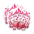 (2 Pack) Casino Magnets - Lucky Dice - Poker Night Decor - 5" On Longest Side - Premium Magnet - for Cars, Refrigerators, Toolboxes, Lockers - Made in USA - MAG16691