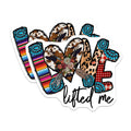 (2 Pack) Western Love Magnets - Boho Style Cowgirl Faith Decor - Rustic Turquoise Leopard Pattern - 5 Inches On Longest Side - Thick Durable Magnet - Made in USA - MAG25472