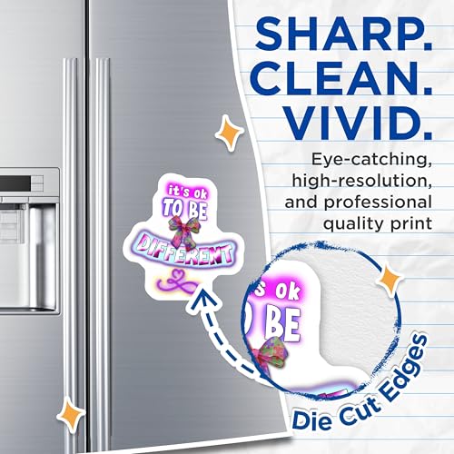 (2 Pack) It's Ok to Be Different Magnets - Autism Awareness - Inspirational Magnets - Support Symbol Magnets - 5" On Longest Side - for Cars, Fridges, Toolboxes - Made in USA - MAG7108