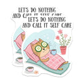(2 Pack) Let's Do Nothing and Call It Self Care Magnets - Relaxing Cat - Cute Animal - 5" On Longest Side - for Cars, Refrigerators, Toolboxes, Lockers - Made in USA BMCS3315