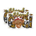 (2 Pack) Blessed Mama Magnets - Highland Cow Sunflowers - Country Farmhouse Decor - Cute Animal Fridge Magnet for Mom - 5 Inches On Longest Side - Thick Durable Magnet - Made in USA - MAG29266