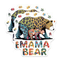 (2 Pack) Mama Bear Stickers - Colorful Animal Art Stickers - Cute Bear Stickers for Nature Lovers - 5" On Longest Side - Sticks to Smooth Flat Surfaces - Made in USA - BMCS7094