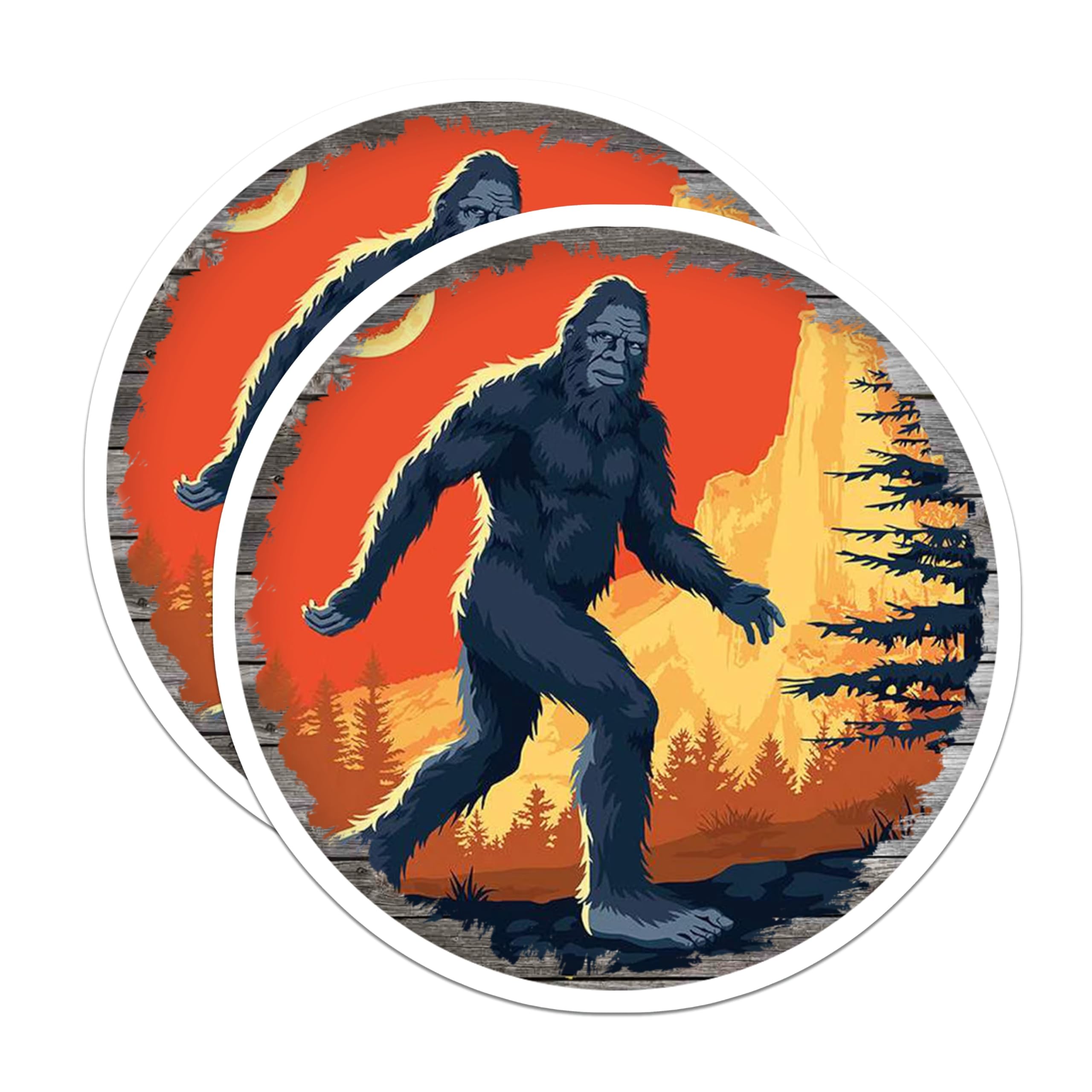 (2 Pack) Bigfoot Sasquatch Magnets - Forest Mountain Decor - Cryptid Outdoors Adventure - 5 Inches On Longest Side - Thick Durable Magnet - Made in USA - MAG28402