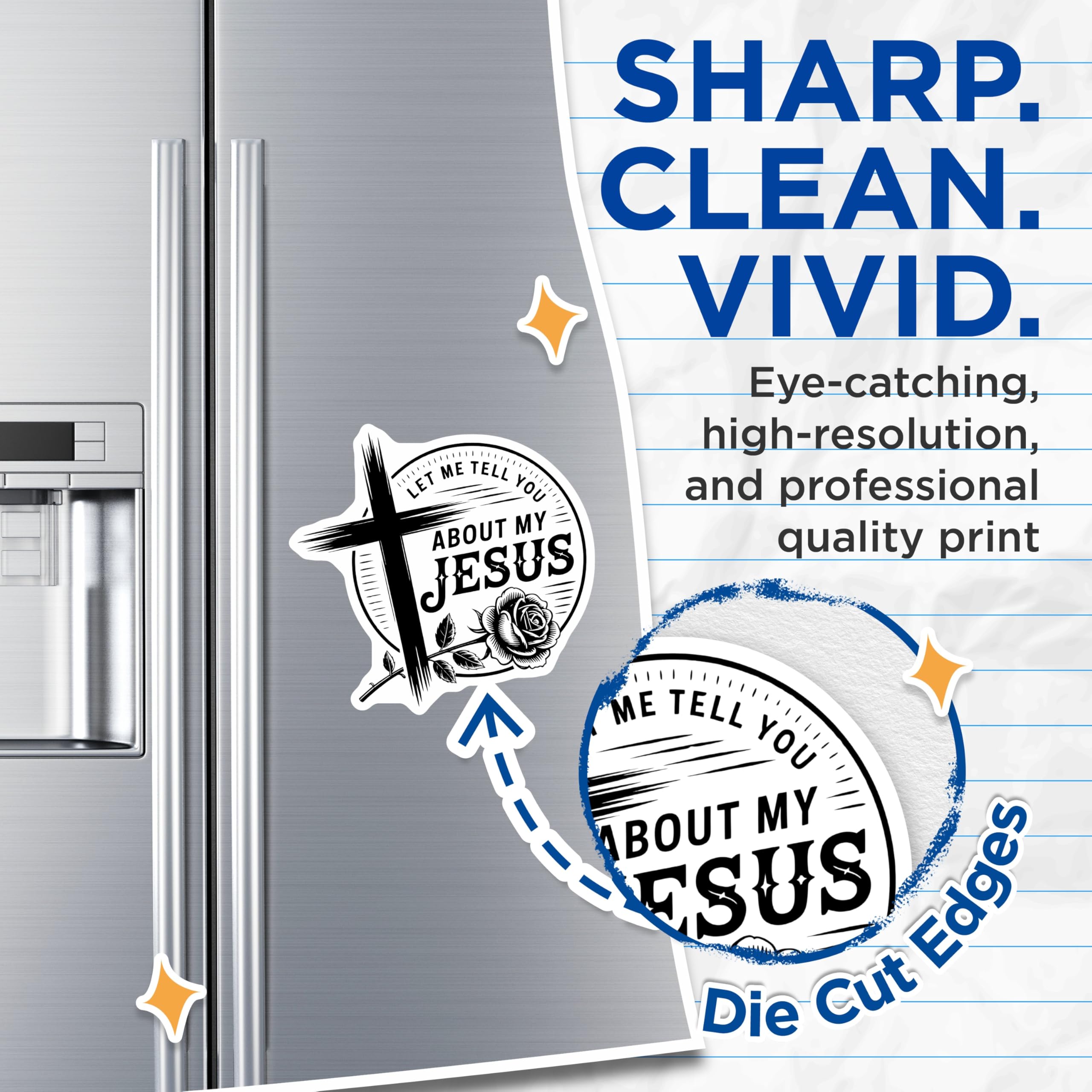 (2 Pack) Jesus Magnets - Christian Decor - Religious Gift Idea - 5" On Longest Side - Premium Magnet - for Cars, Refrigerators, Toolboxes, Lockers - Made in USA - MAG14460