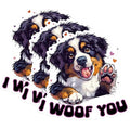 (3 Pack) Bernese Mountain Dog Decals - I Woof You Decal - Dog Lover Decal - 3 Inches On Longest Side - Easy Peel & Apply - Made in USA - 3MCS1396