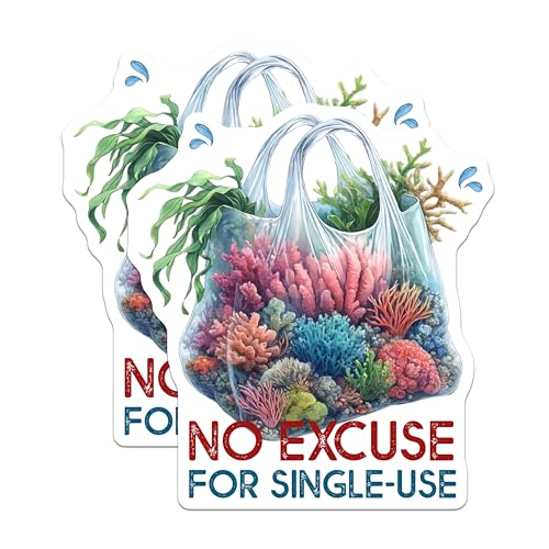 (2 Pack) Coral Reef Conservation Magnets - Eco Friendly Reminder - Marine Life Decor - 5" On Longest Side - for Cars, Fridges, Toolboxes - Made in USA - MAG7951