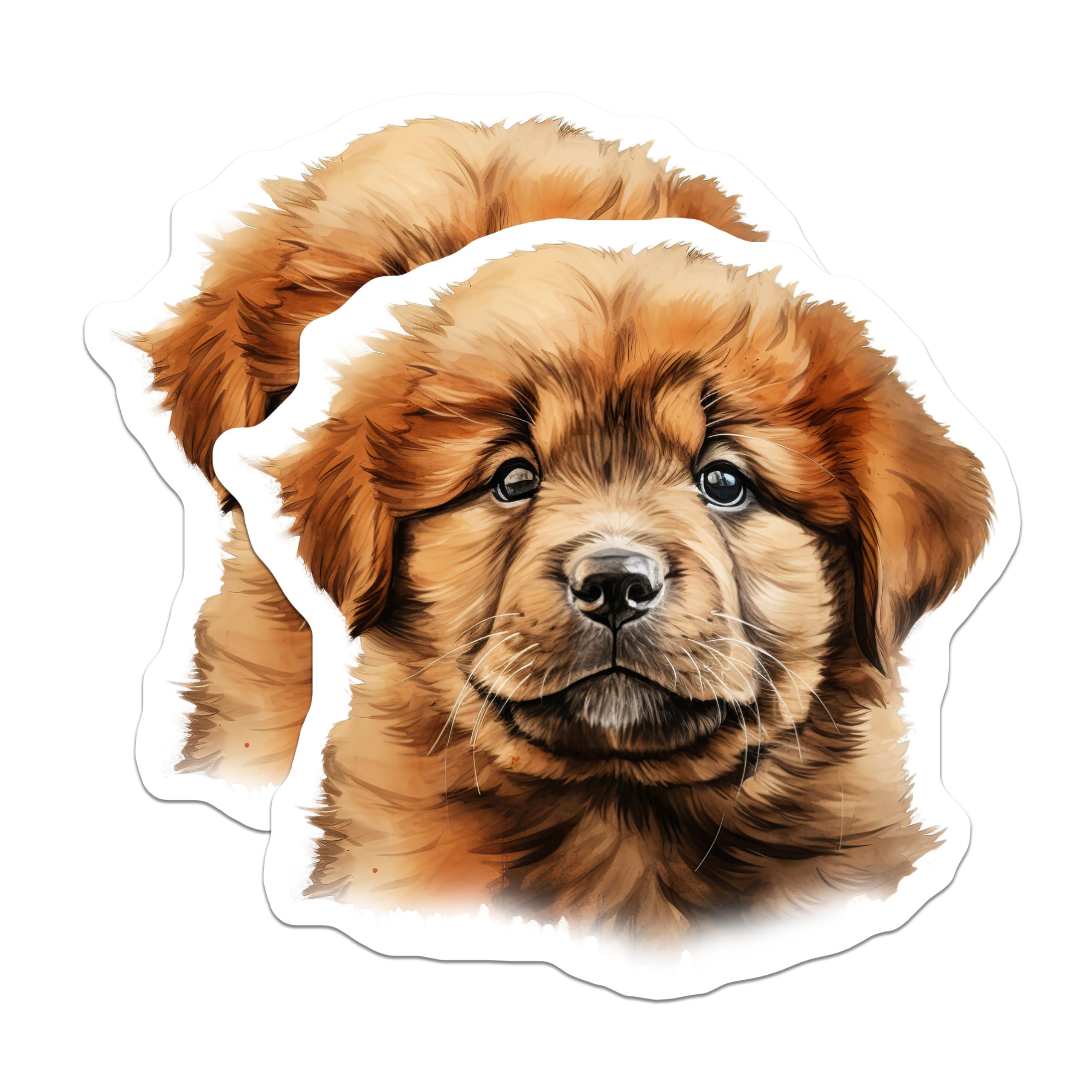 (2 Pack) Adorable Puppy Magnets - Dog Lover Decor - Pet Parent Kitchen Accent - 5 Inches On Longest Side - Thick Durable Magnet - Made in USA - MAG25828