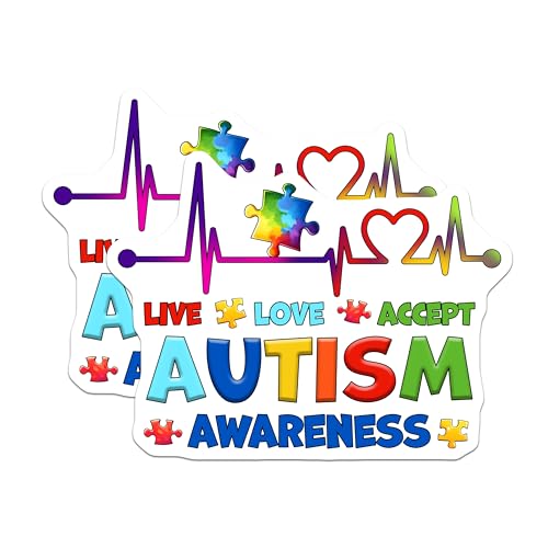 (2 Pack) Autism Awareness Magnets - 5" On Longest Side - for Cars, Fridges, Toolboxes - Made in USA - MAG8118